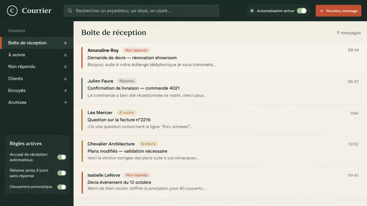 Aperçu du site — Assistant e-mail IA — web & mobile